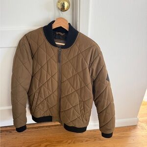 Eddie Bauer Brown Quilted Bomber Jacket